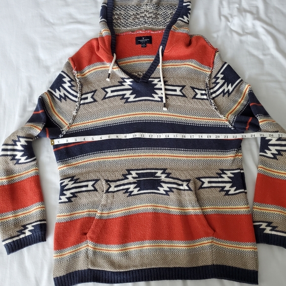 American Eagle Hoodie, Large, Orange, Tan, & Blue - Picture 6 of 9